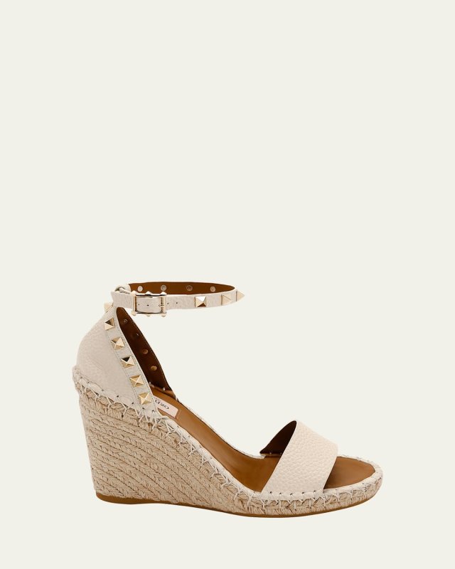 Rockstud Double Espadrille Wedge Sandals